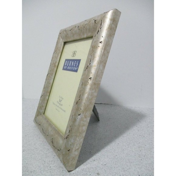 *Burnes of Boston Gray Distressed Carved Design 5"x 7" Table Top Photo Frame - Picture 2 of 7